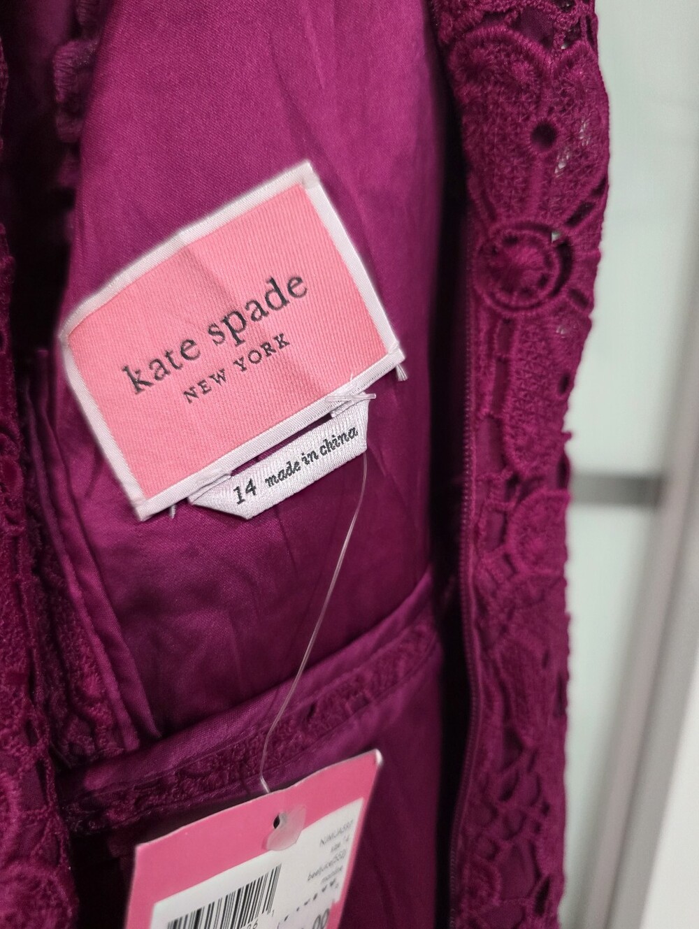 Kate Spade New York Spade Lace Mini Dress Beetjuice Size 14 NWT - Picture 15 of 15